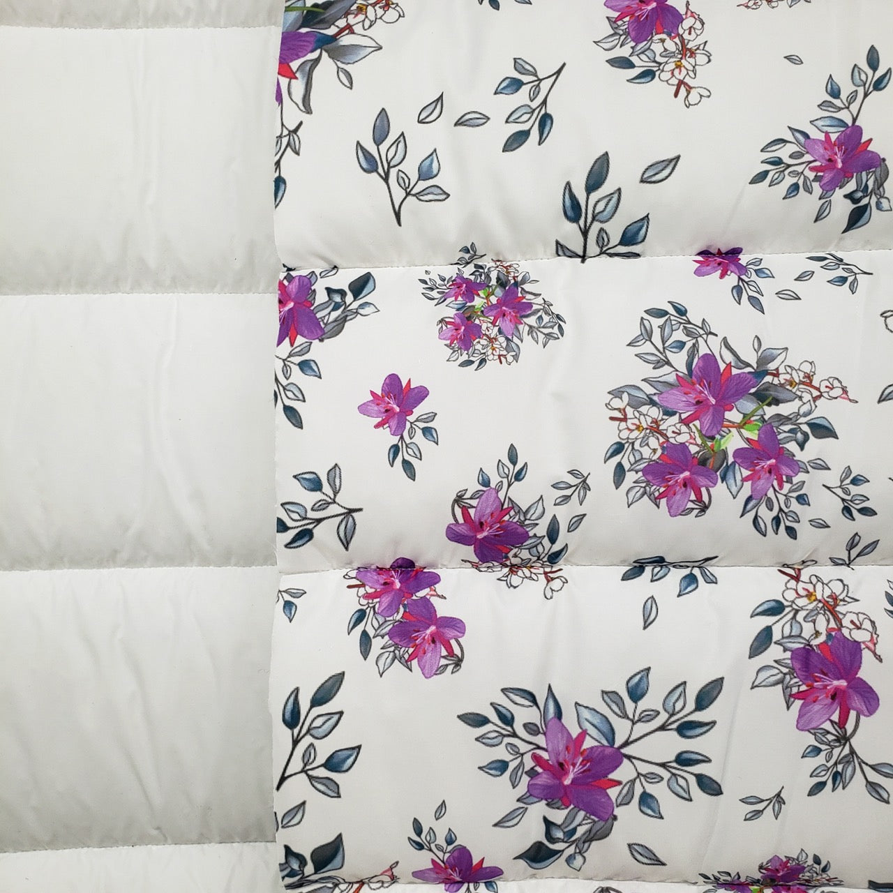 Quilted Holofill™ - 2-Sided, 13oz - Arctic Floral by Martha Kyak - White (stitch)
