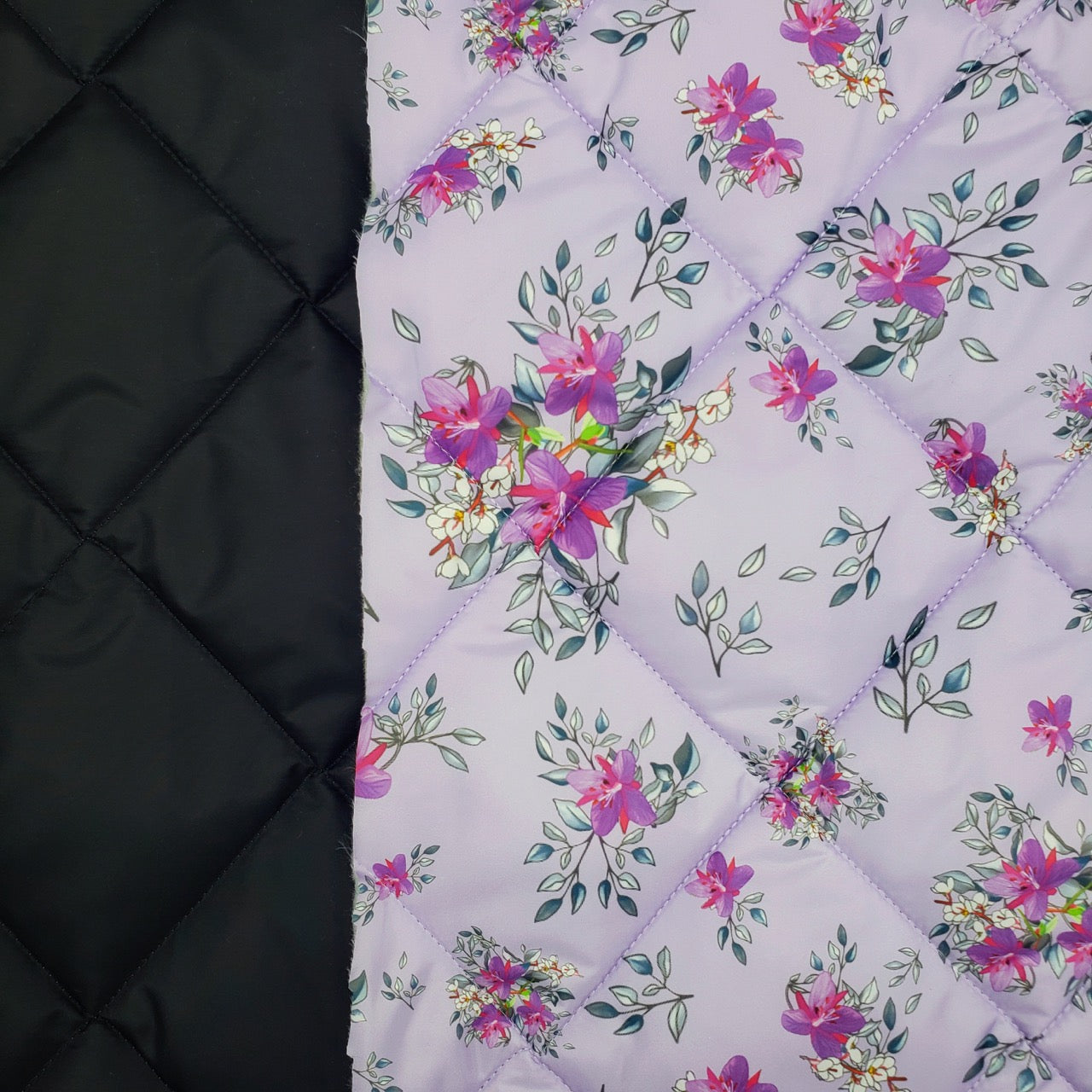 Quilted PrimaSoft™ - 2-Sided, 10oz - Arctic Floral by Martha Kyak - Lavender (stitch)