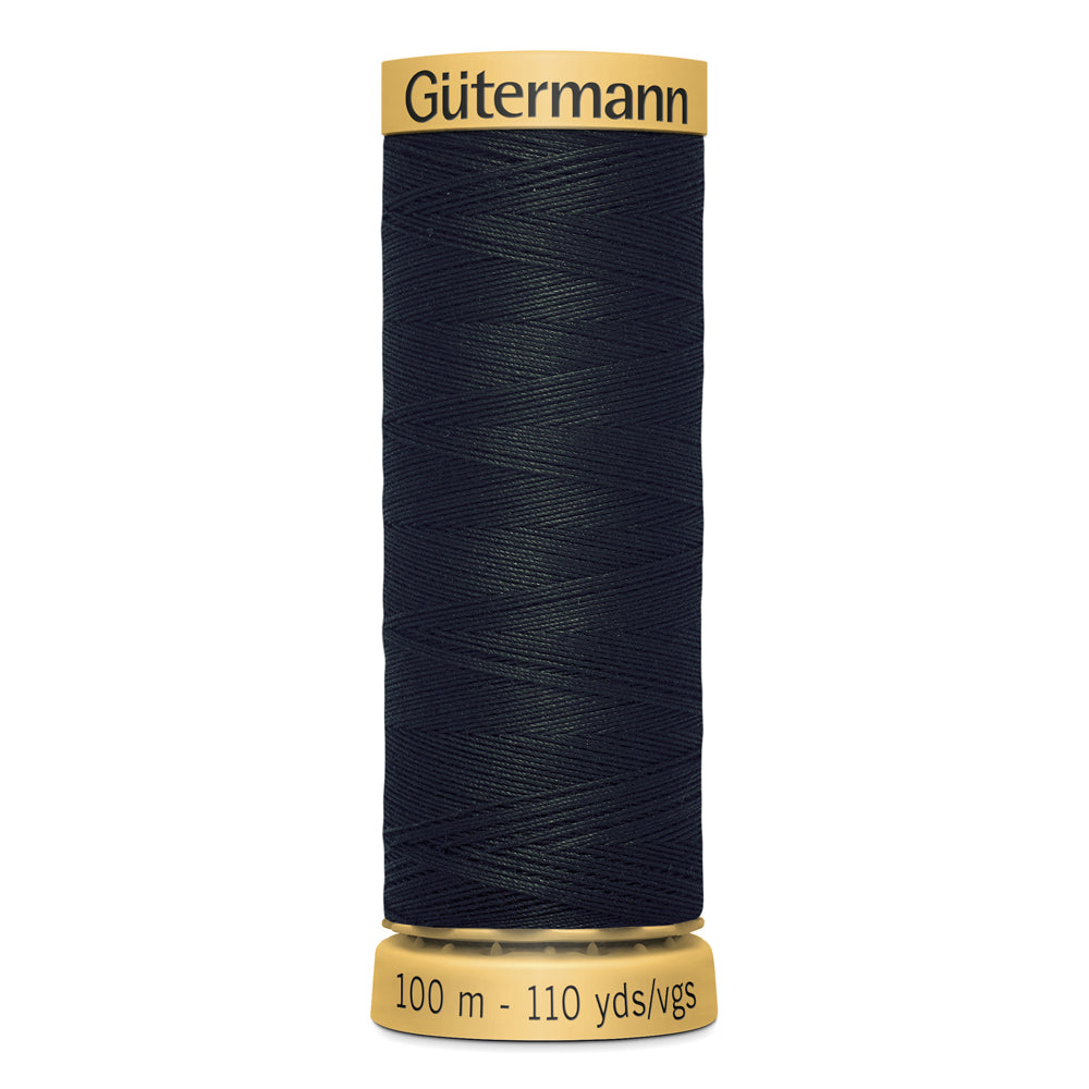 GÜTERMANN - Natural Cotton 50wt Thread 100m - Black
