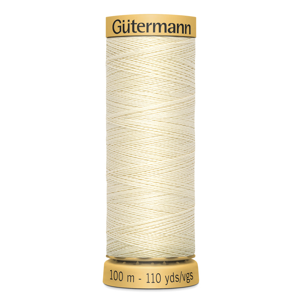 GÜTERMANN - Natural Cotton 50wt Thread 100m -Dark Ivory