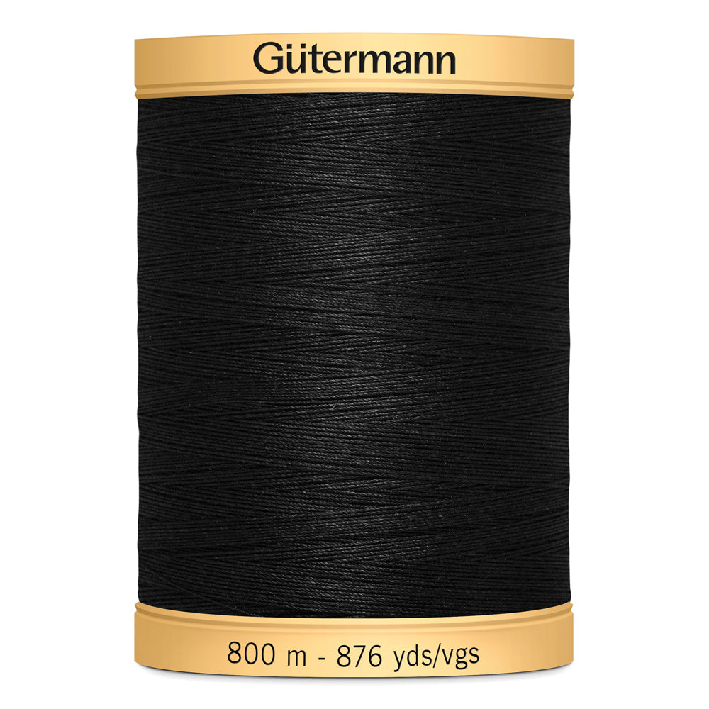 GÜTERMANN - Natural Cotton 50wt Thread 800m - Black