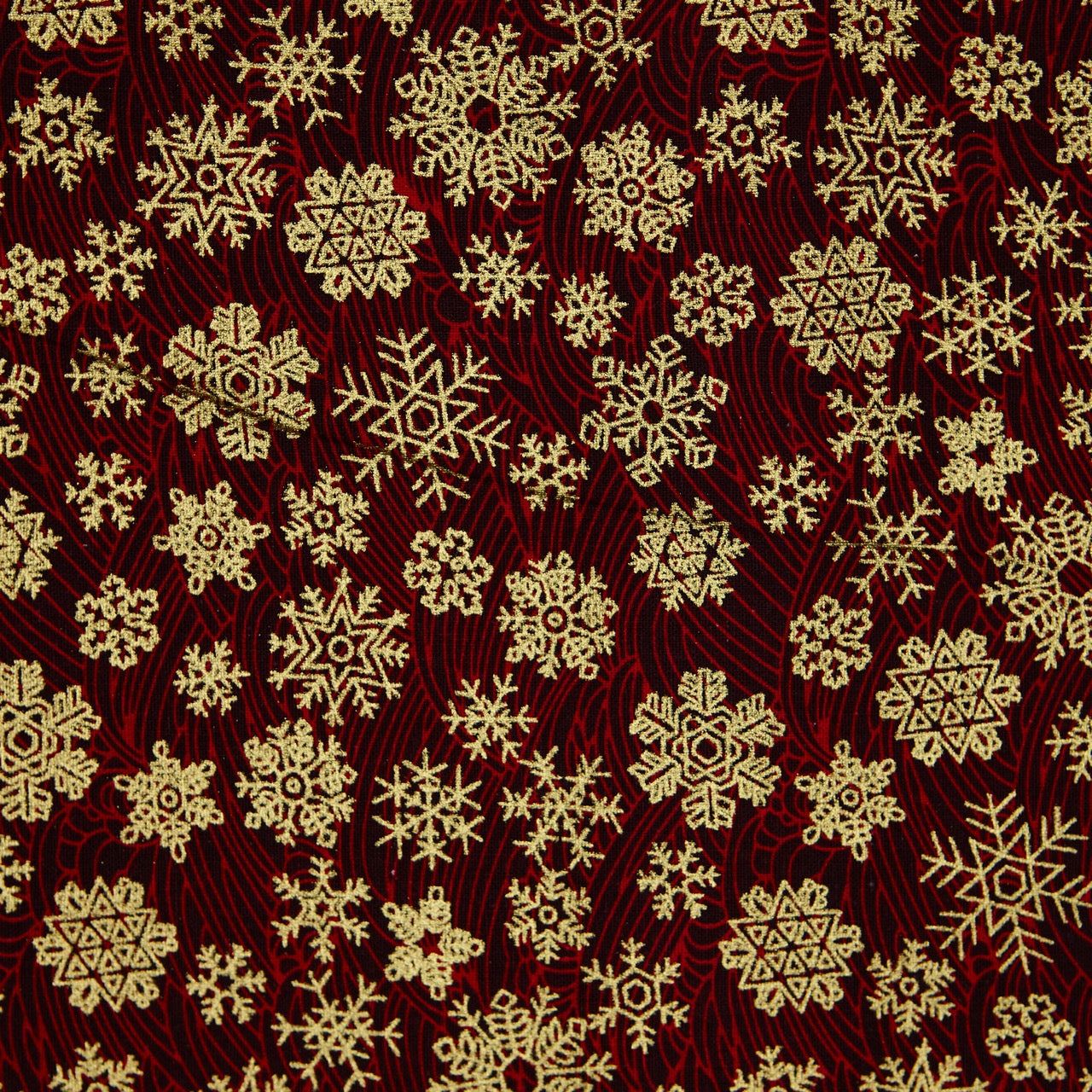 Cotton Metallic - Snowflakes - Red (detail)