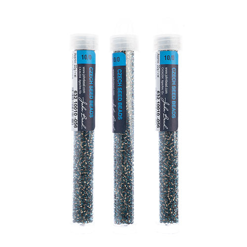 Czech Seed Beads - Aqua (Copper-Lined) vial 3