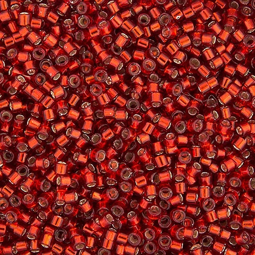 Miyuki Delica Beads 10/0 - Ruby Red Silver Lined - Dyed