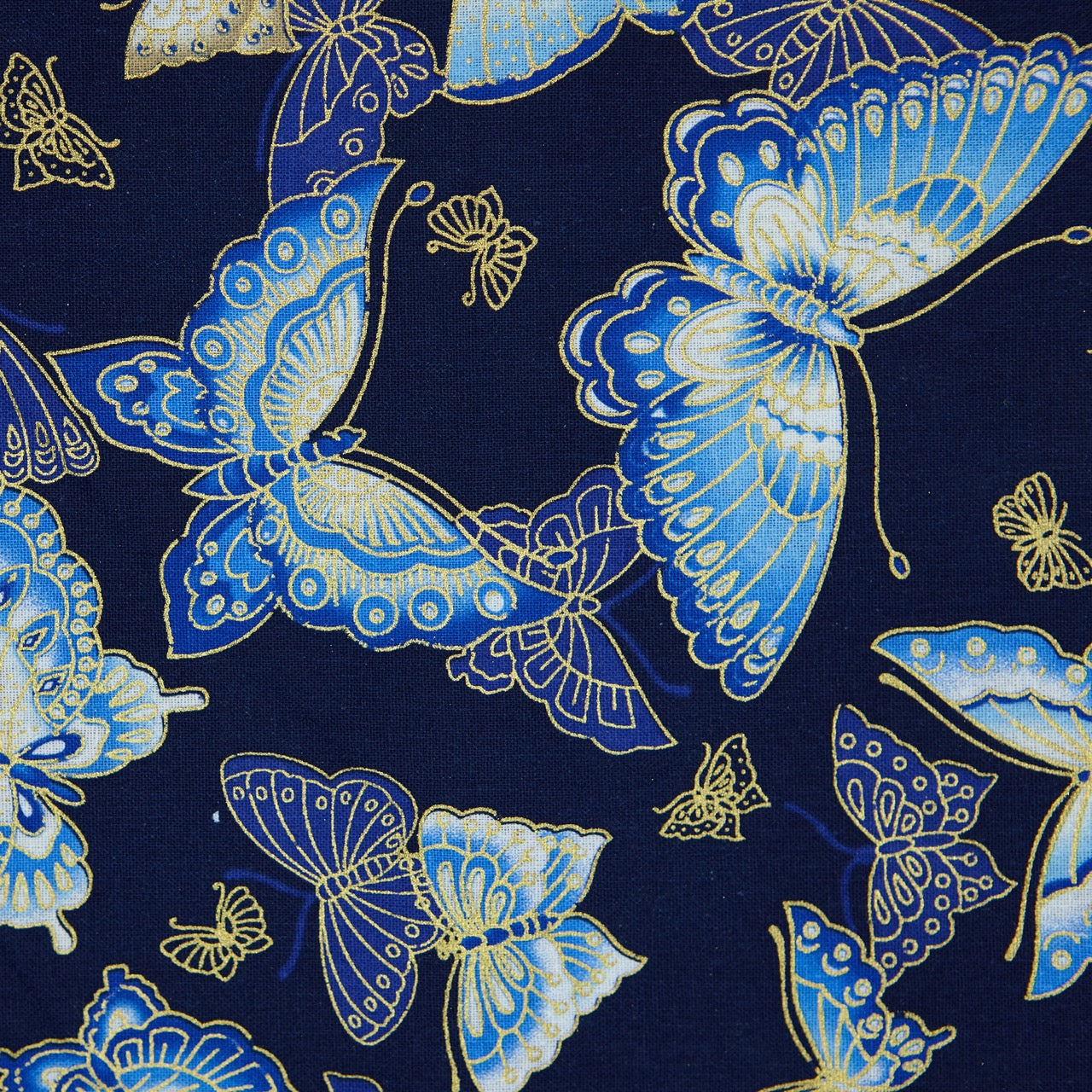 Cotton Metallic - Butterflies - Blue (detail)