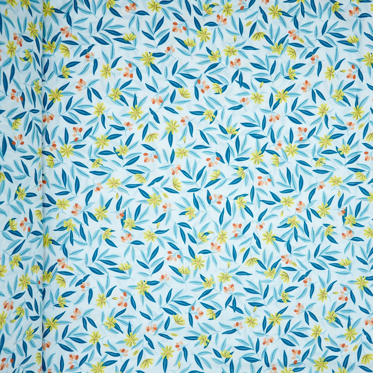 Cotton Floral - Magnolias - White (full)