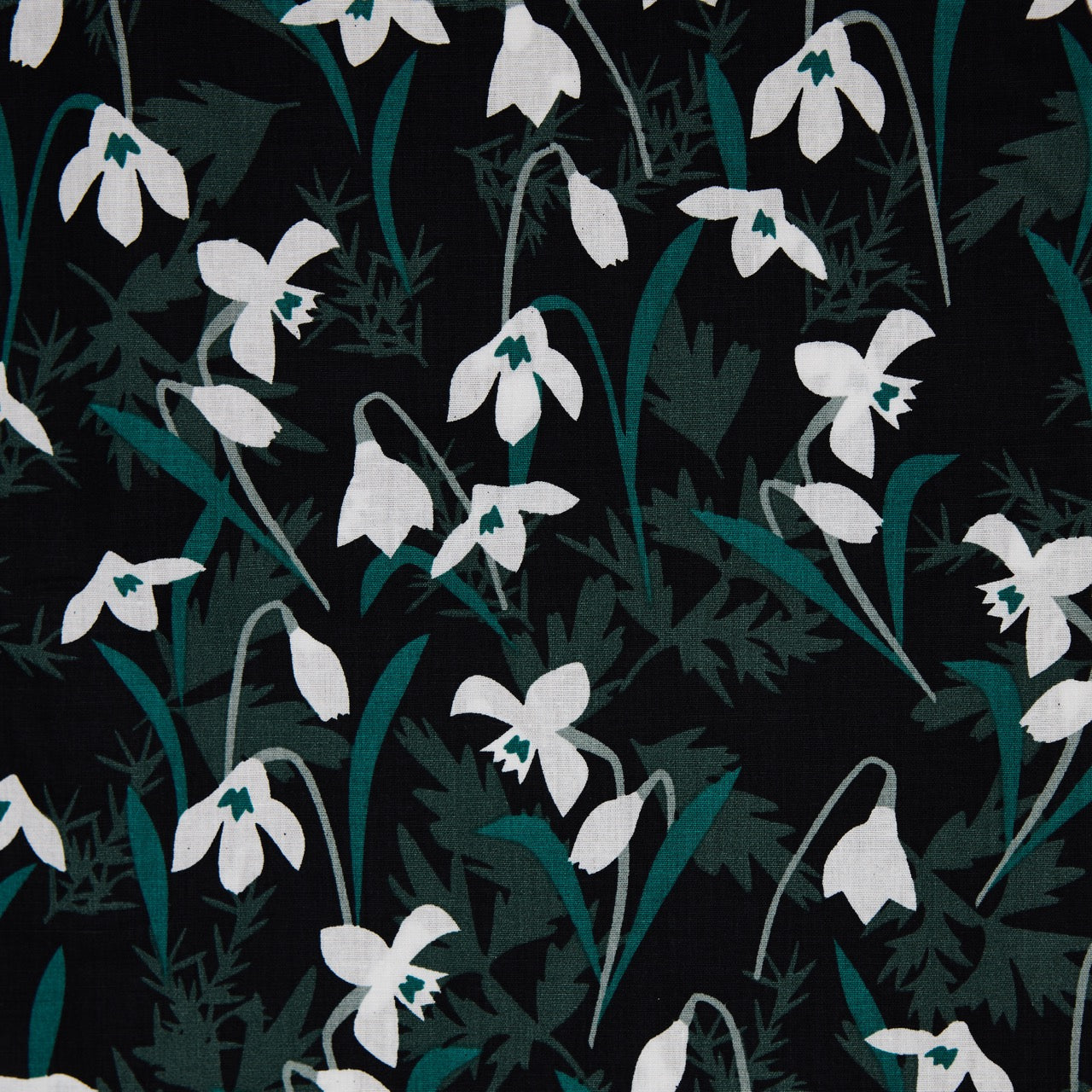 Cotton Floral - Trillium - Black