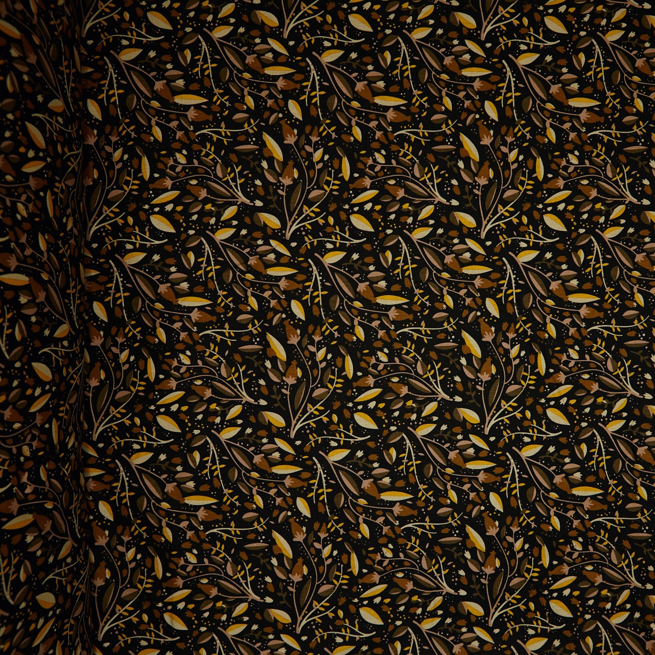Cotton Floral - Tulips - Brown (full)