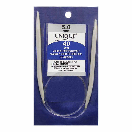 Unique® Knitting - Circular Needles (Aluminum) - 40cm (16") x 5mm (US 8)