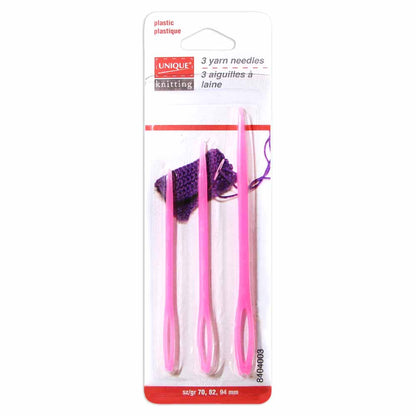 Unique - Yarn Needles - Pink Plastic (3pc Pack)