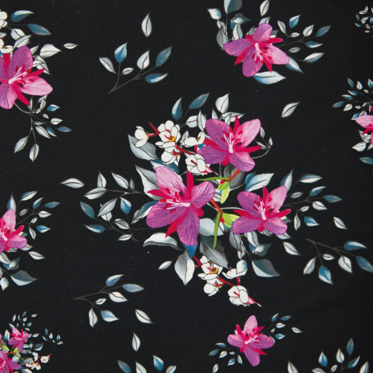 Cotton Floral (EP) - Arctic Floral by Martha Kyak (InukChic®) - Black (detail)