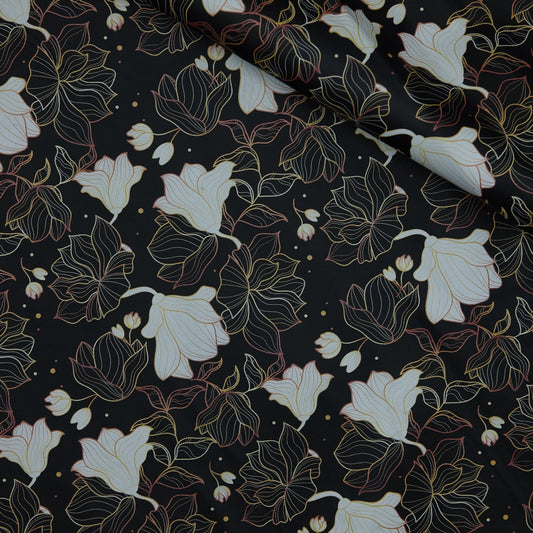 Floral Print Lambskin Leather - White Gold