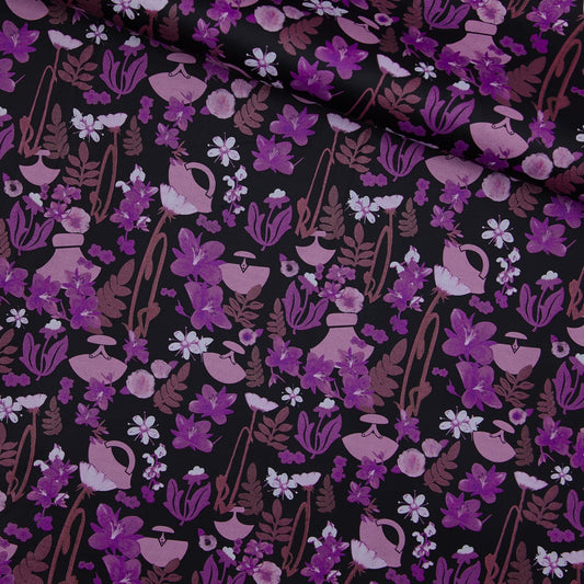 Floral Print Lambskin Leather - InukChic® Ulu Floral Purple