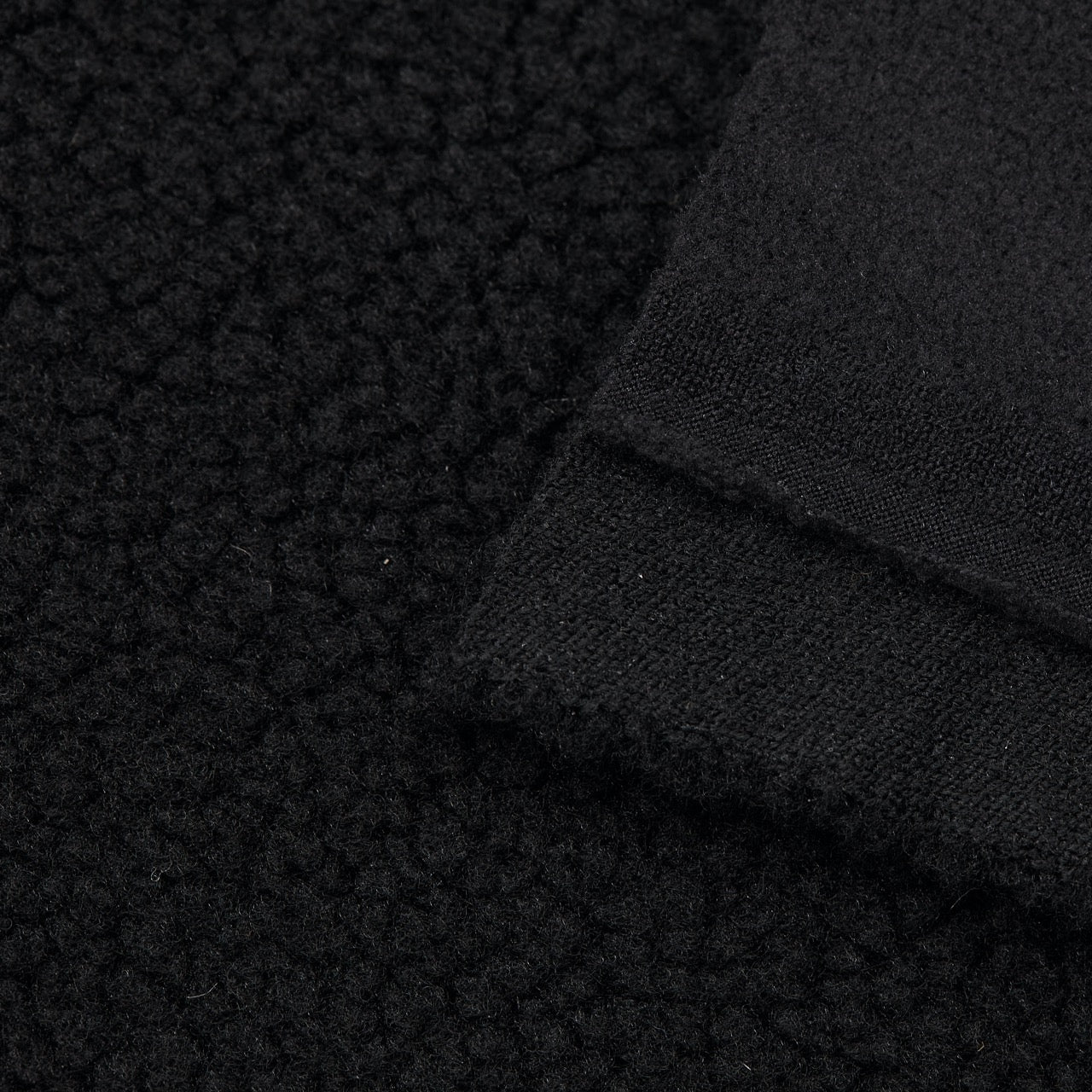 Bonded Sherpa Lining - Berber Fleece - Black