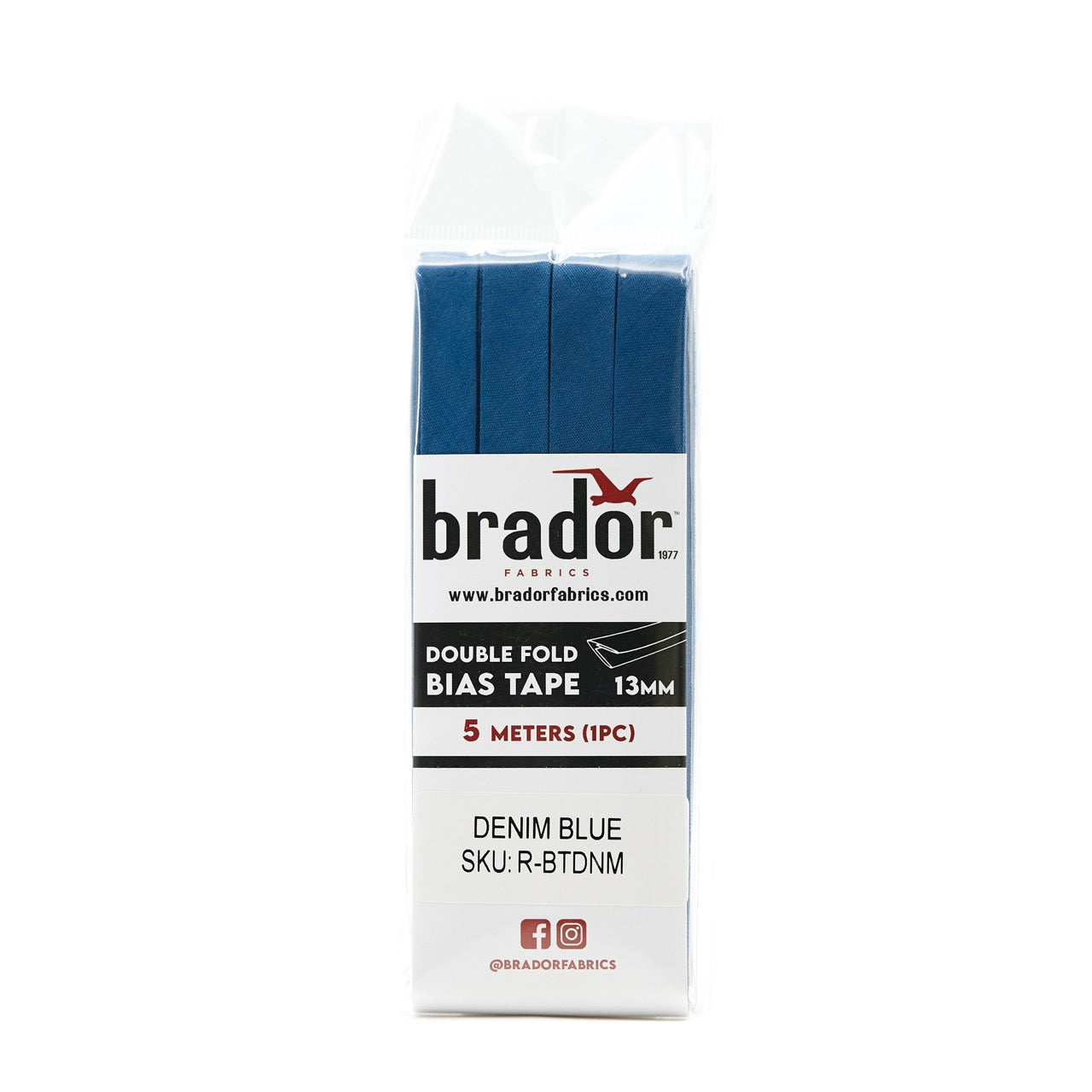 Bias Tape - Denim Blue 13mm (pack)
