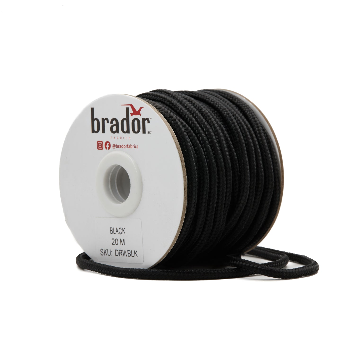 Drawstring Cord (Non-Elastic) - Black (roll)