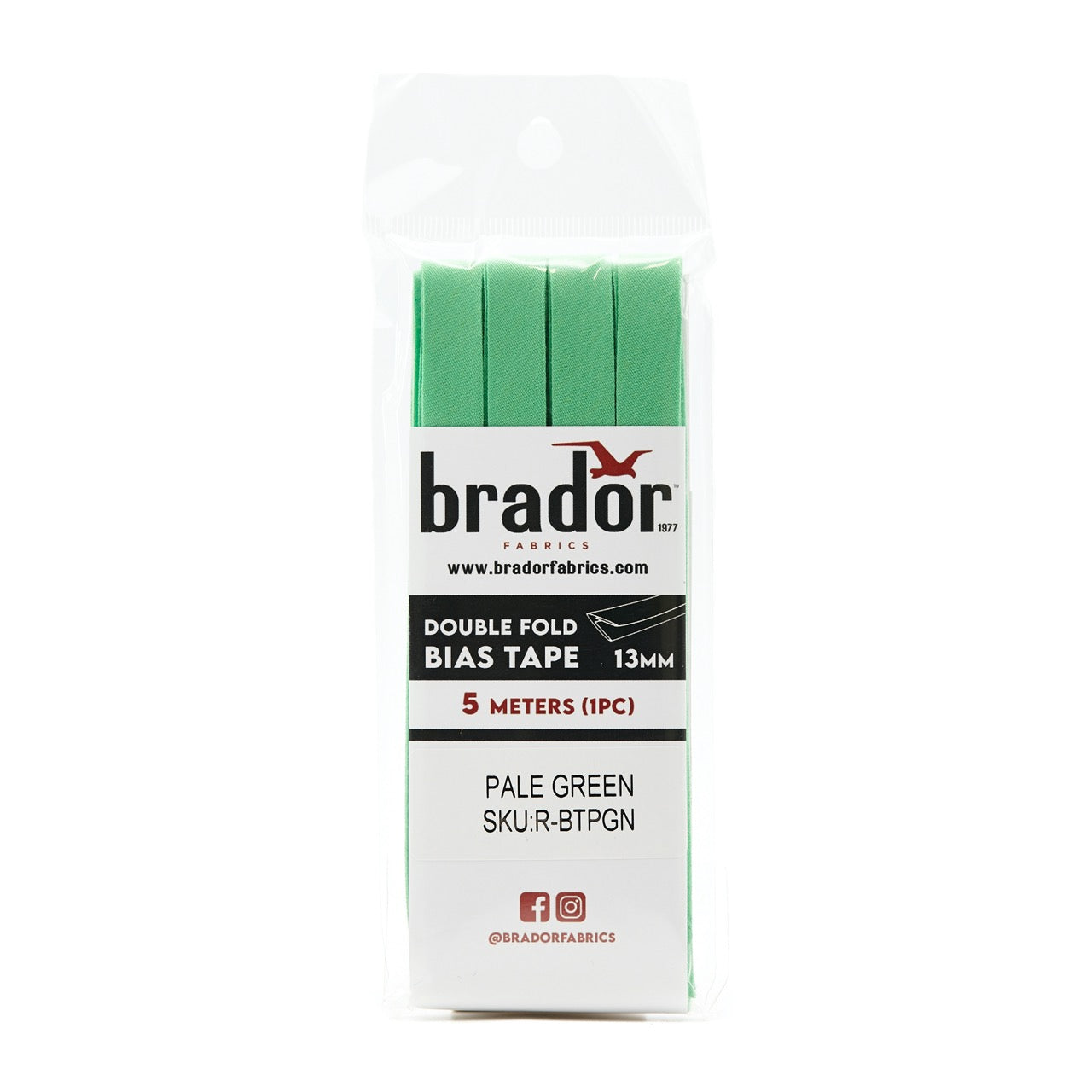 Bias Tape - Pale Green 13mm (pack)