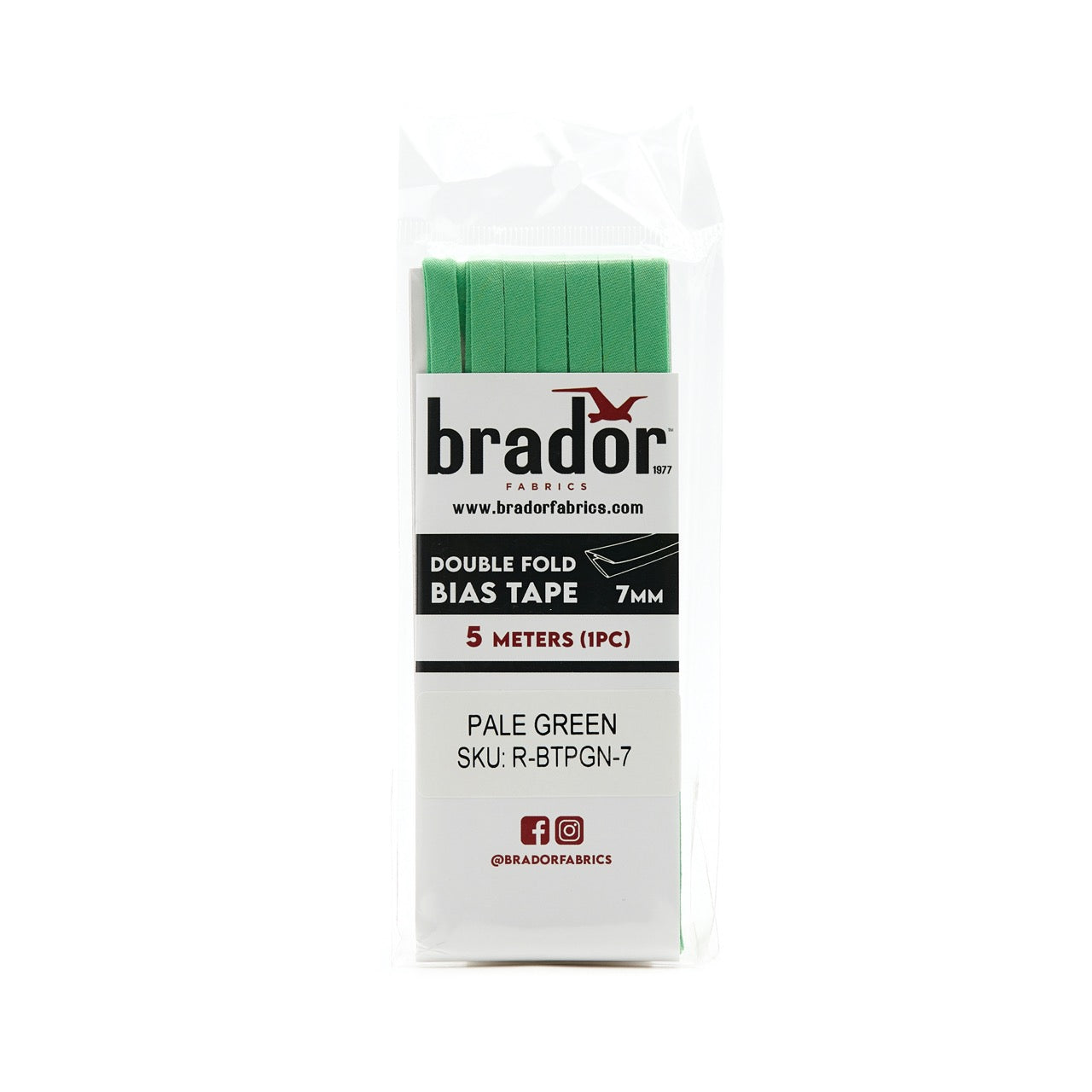 Bias Tape - Pale Green 7mm (pack)