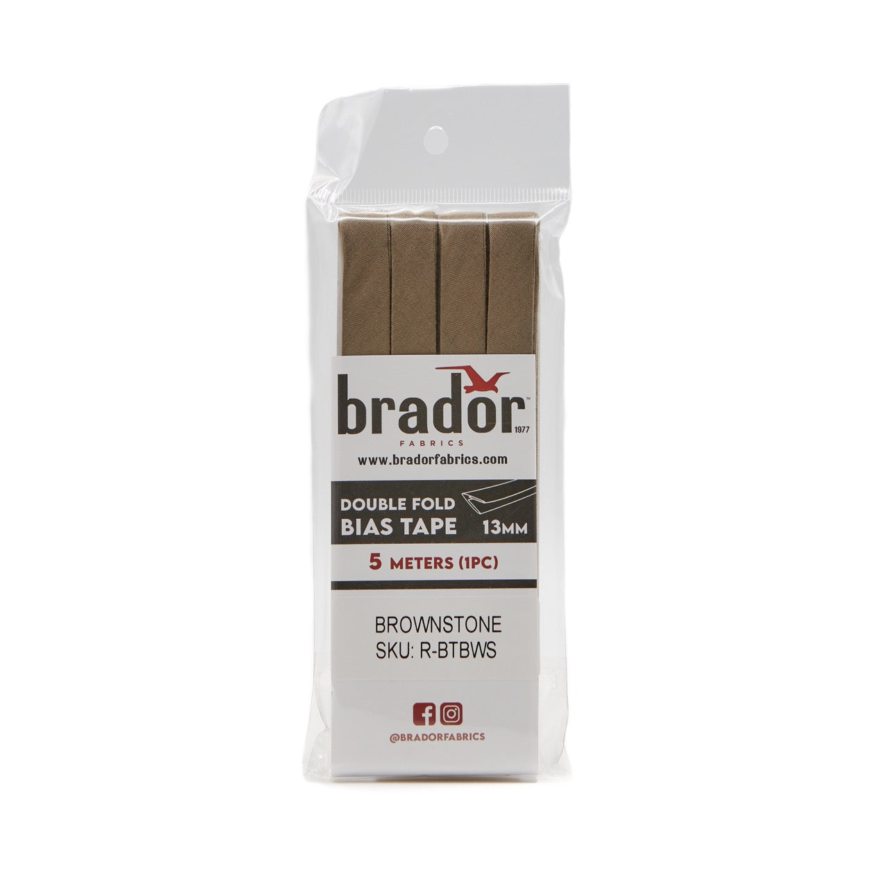 Bias Tape - Brownstone - 13mm (pack)
