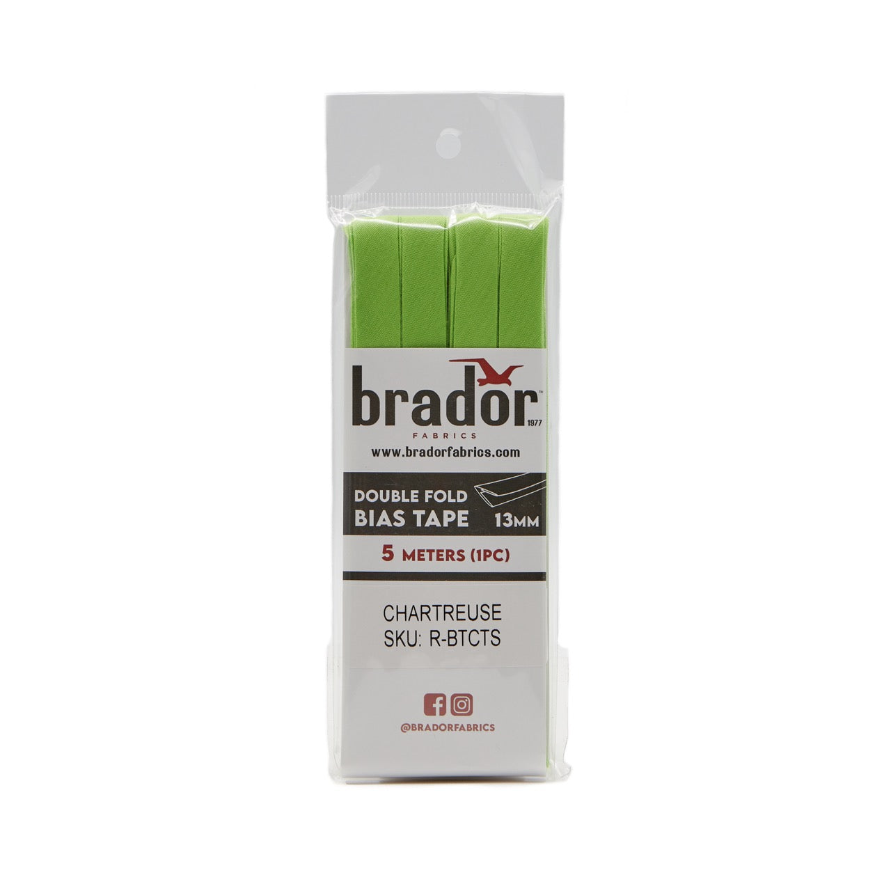 Bias Tape - Chartreuse - 13mm (pack)