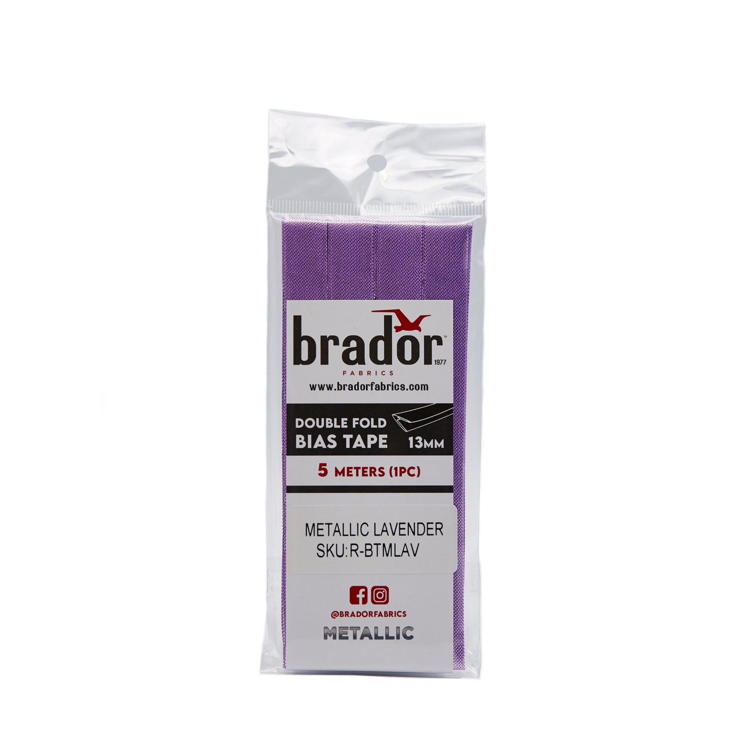 Bias Tape - Metallic Lavender (pack)