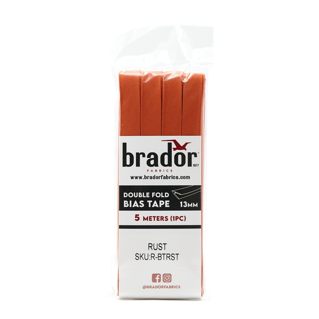 Bias Tape - Rust 13mm (pack)