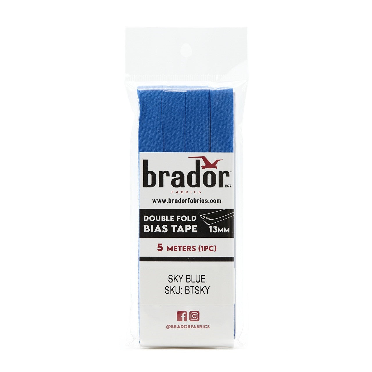 Bias Tape - Sky Blue 13mm (pack)