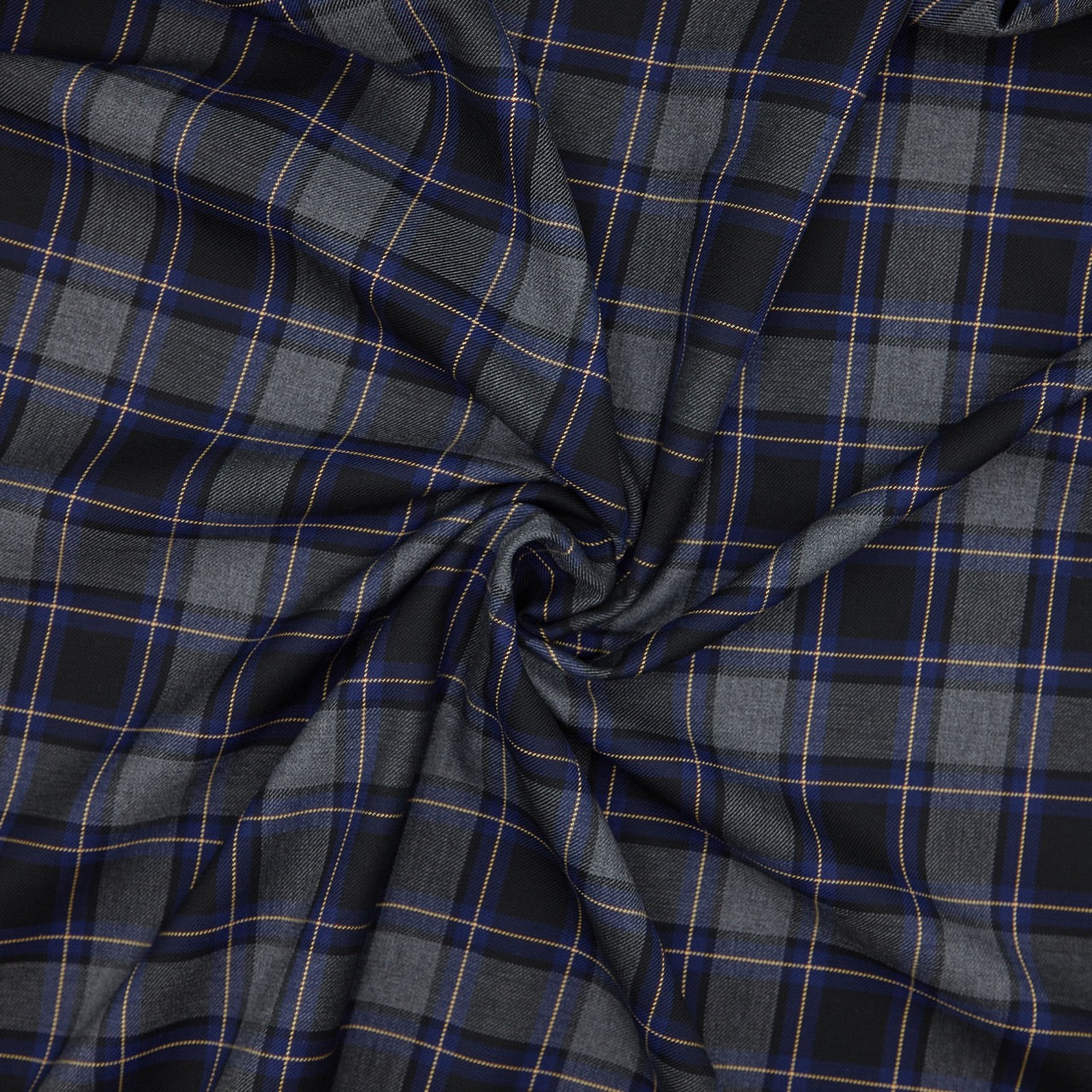 Tartan E - Grey, Navy, Yellow, Black