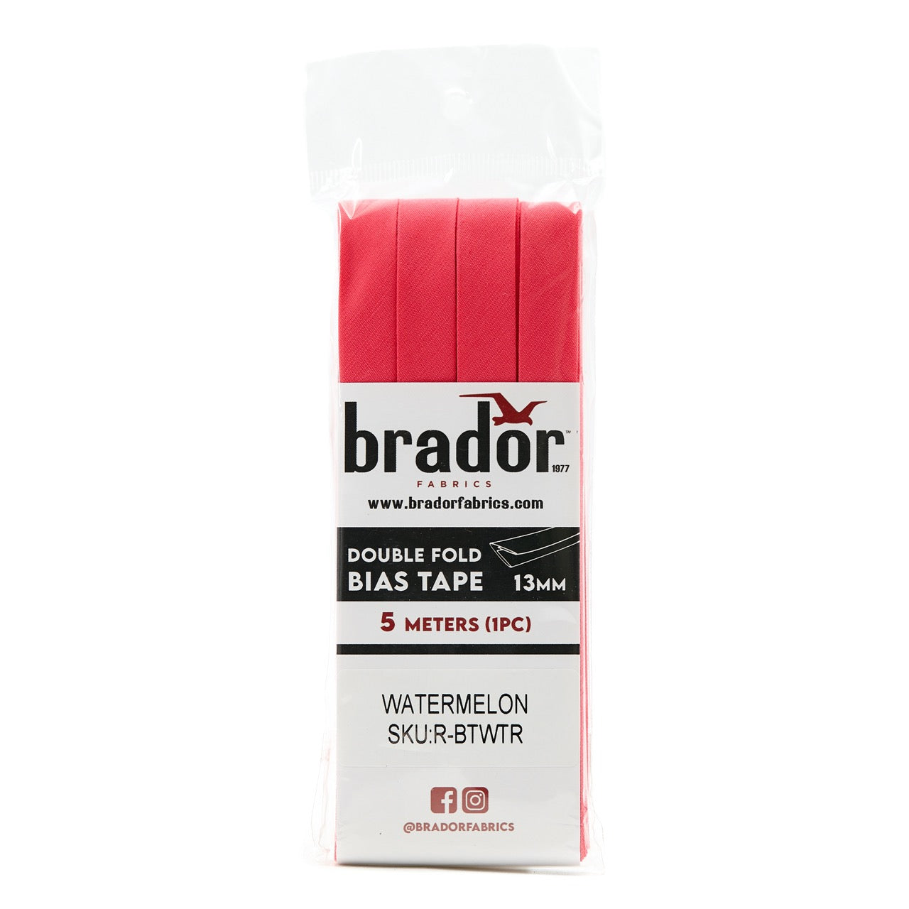 Bias Tape - Watermelon 13mm (pack)