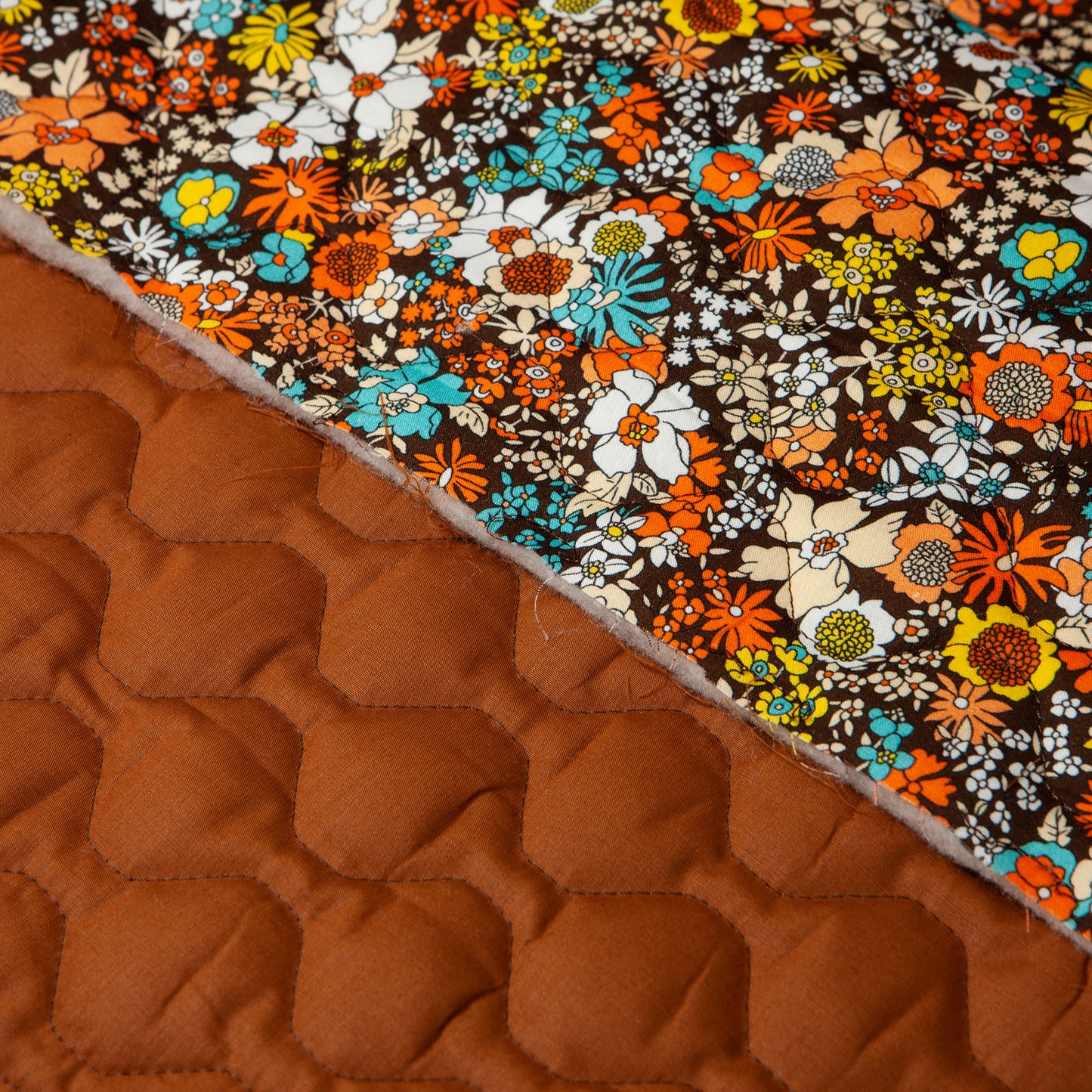Cotton Quilt - Floral - 6oz - Rustic Amber (detail)