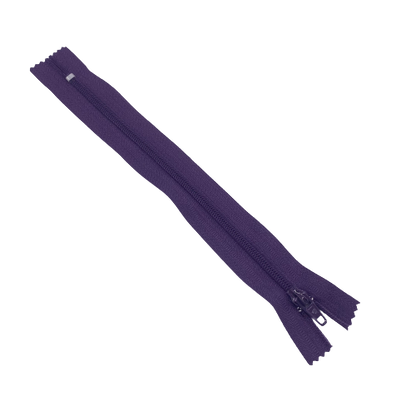 Thin Tooth Zipper, Purple, 7 inch