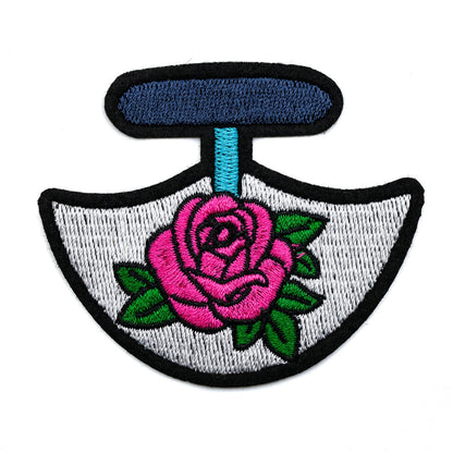 InukChic® Iron-On Patches - Rose Ulu - White