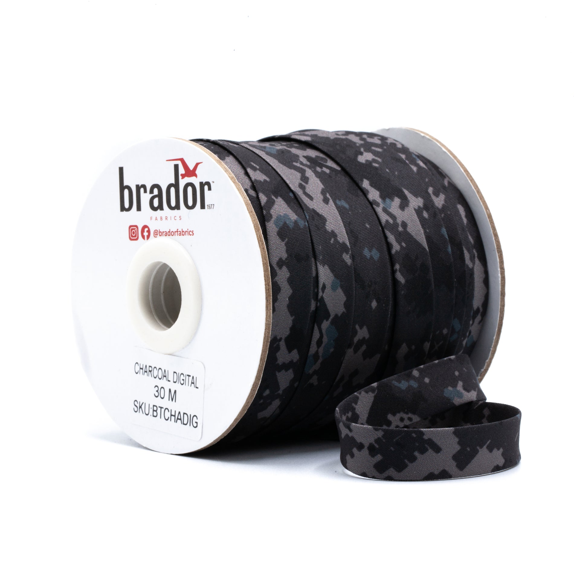 Bias Tape Camo - Digital Charcoal – Brador Fabrics