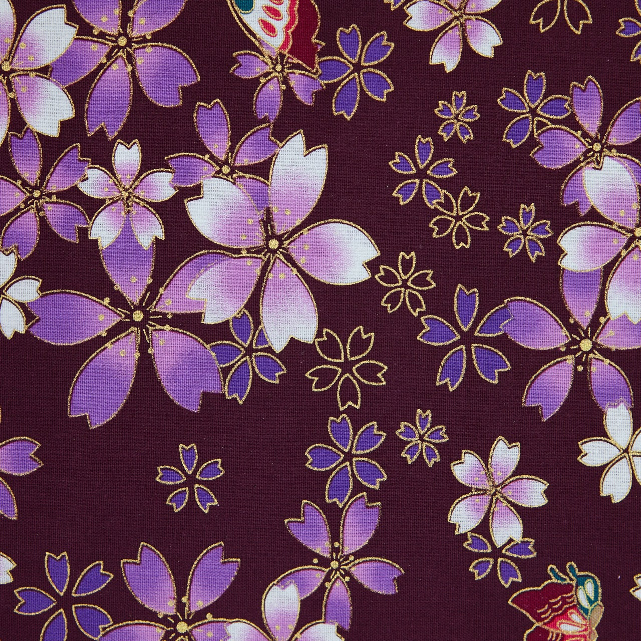 Cotton Metallic - Butterfly Lillies - Purple (detail)