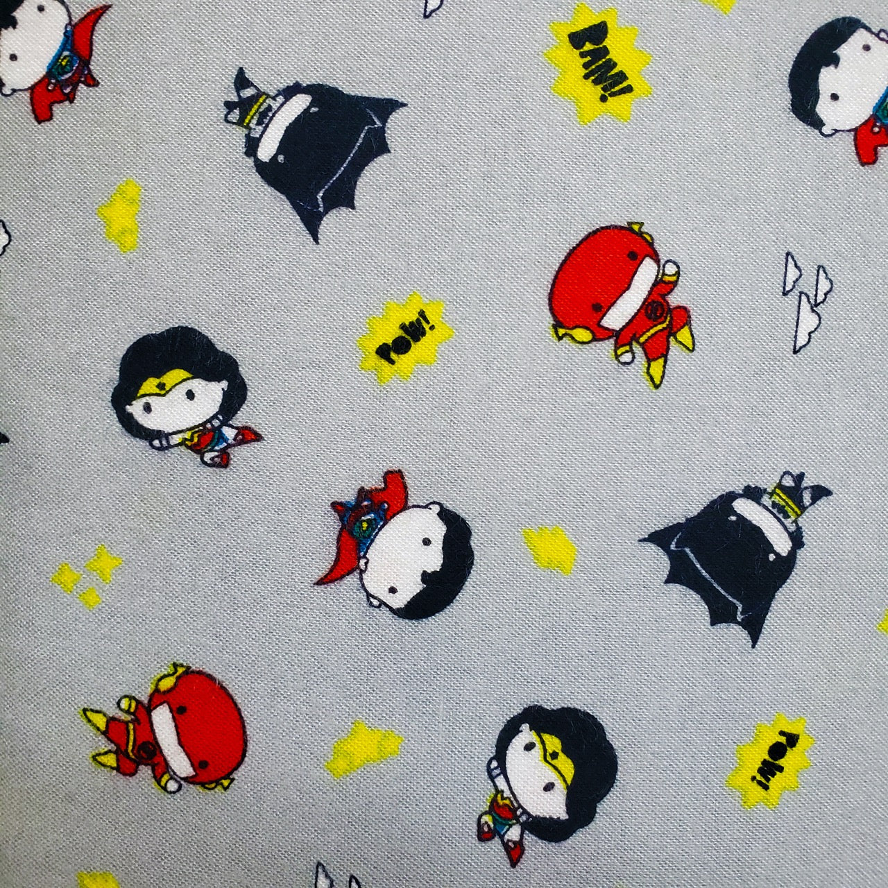 Cotton Print - DC™ - Tiny Heroes (Stone Grey)