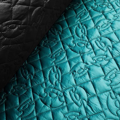 Embroidered Quilt 2-Sided - Ulu - Turquoise