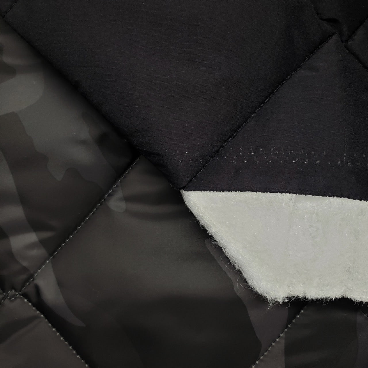 Quilted PrimaSoft™ - 2-Sided, 10oz - Camo - Army Black (detail)