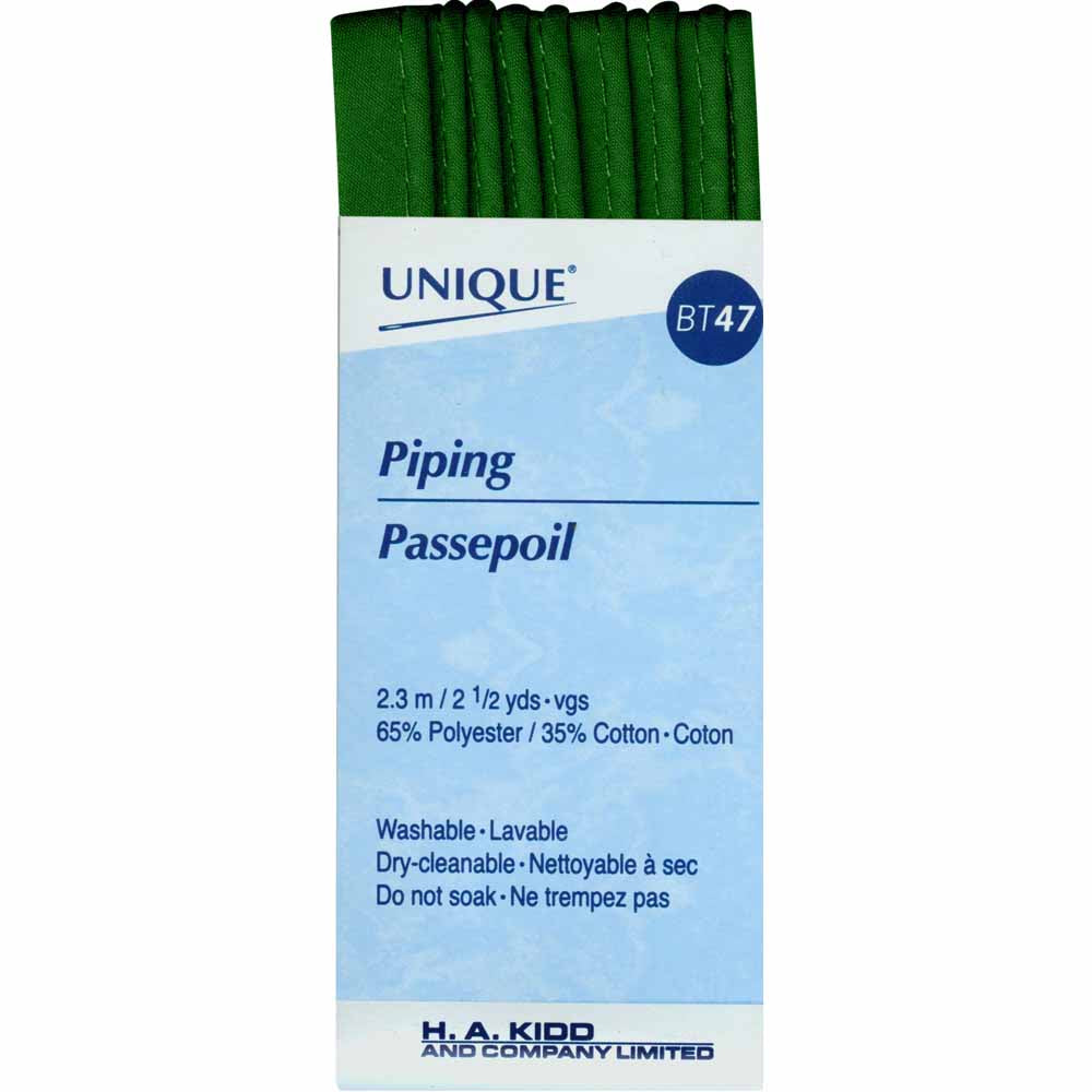 Unique® Corded Piping - Poly Cotton - Hunter Green (pack)