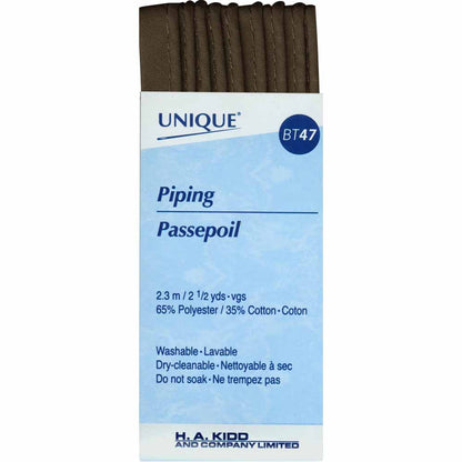 Unique® Corded Piping - Poly Cotton -  Brown (pack)