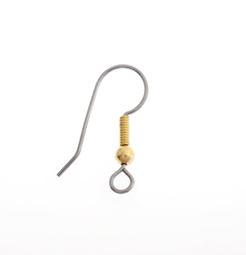 Fish Hook Ear Wire - 2-Tone - Nickel/Gold