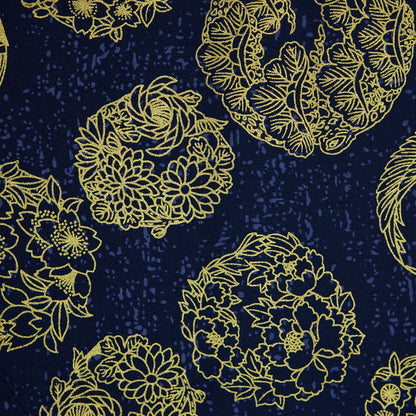 Cotton Metallic - Wreaths - Blue (detail)