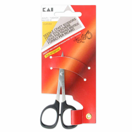 4" Kai Curved Tip Emroidery Scissors (package))