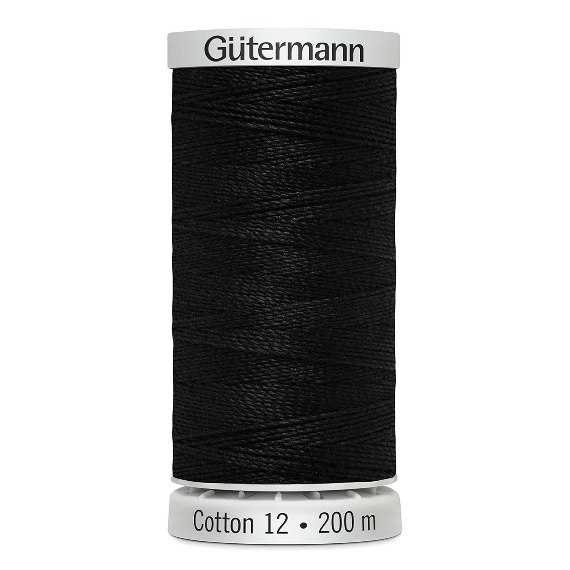 GÜTERMANN - Cotton 12wt Thread 200m - Black