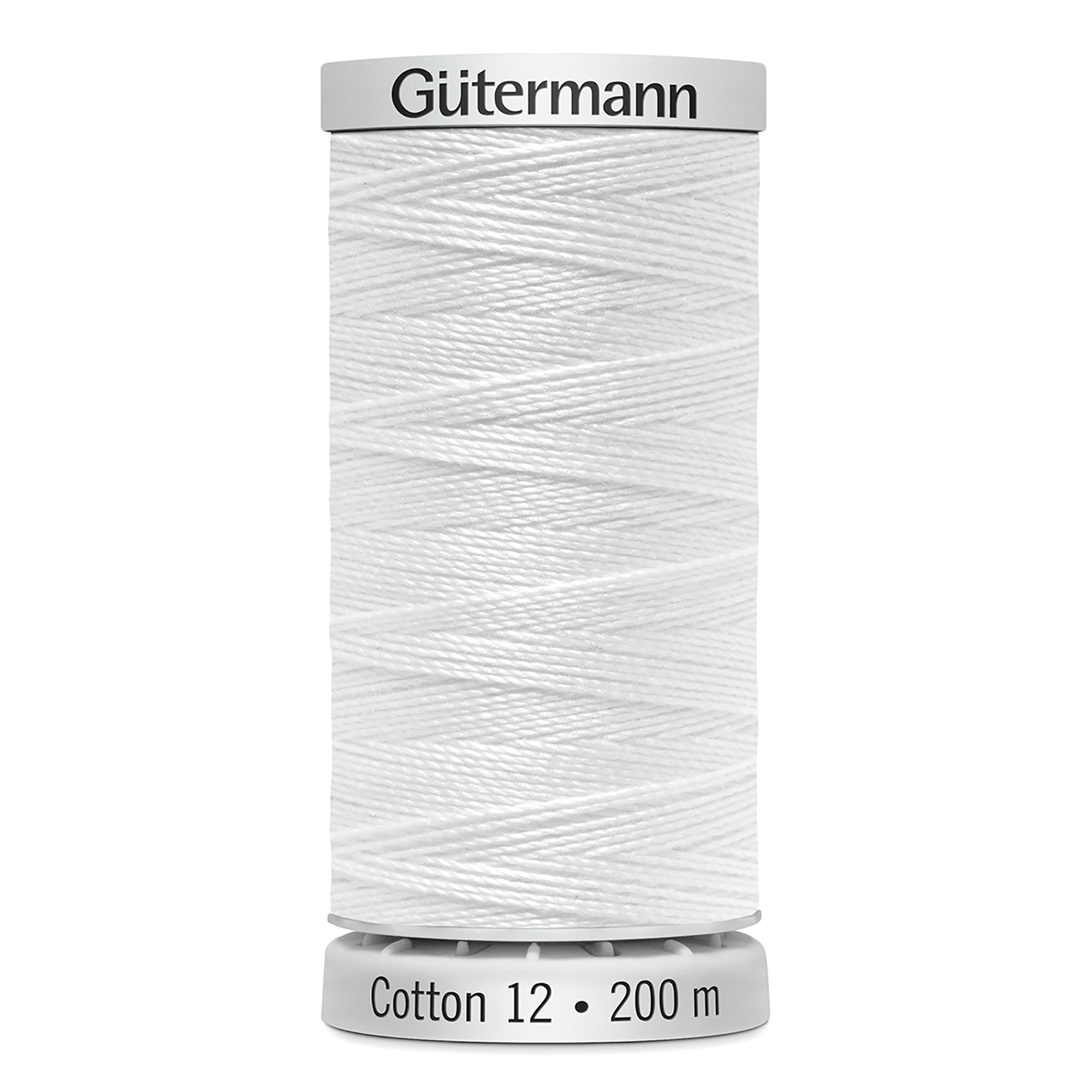 GÜTERMANN - Cotton 12wt Thread 200m - White