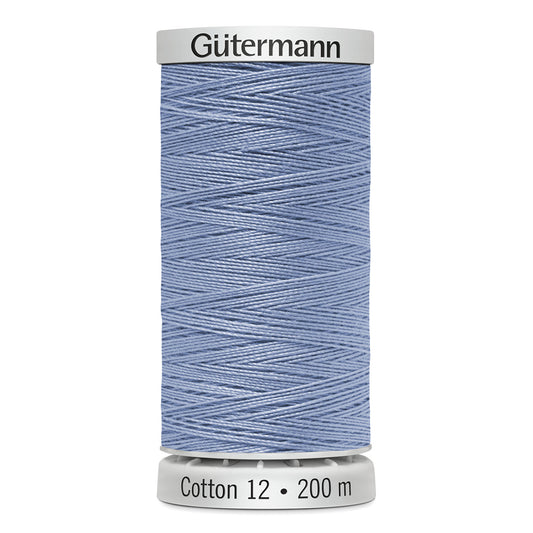 GÜTERMANN - Cotton 12wt Thread 200m - Chow Blue