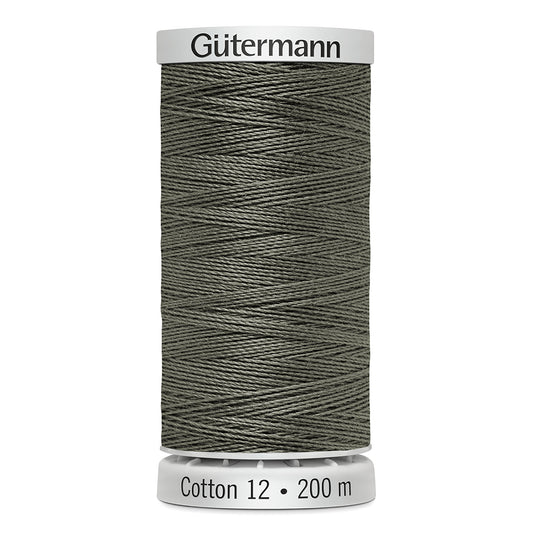 GÜTERMANN - Cotton 12wt Thread 200m - Light Kiwi Green
