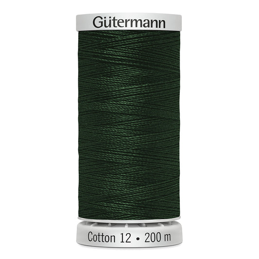GÜTERMANN - Cotton 12wt Thread 200m - Forest Green