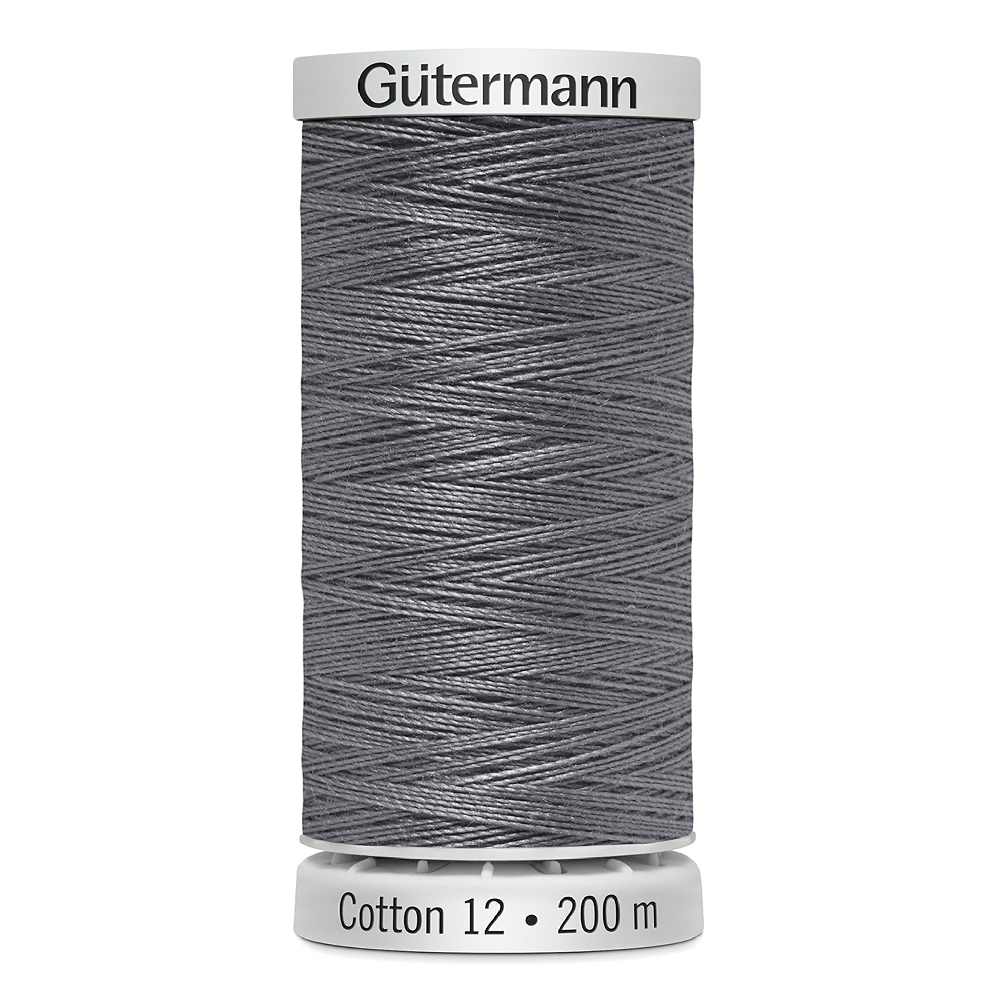 GÜTERMANN - Cotton 12wt Thread 200m - Burnt Charcoal
