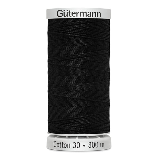 GÜTERMANN - Cotton 30wt Thread 300m - Black