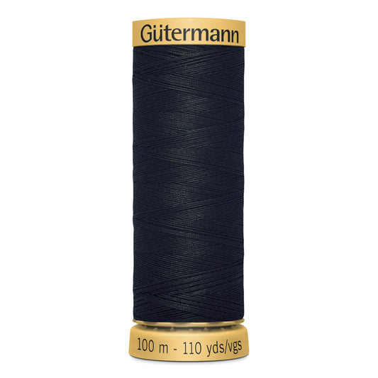 GÜTERMANN - Natural Cotton 50wt Thread 100m - Black